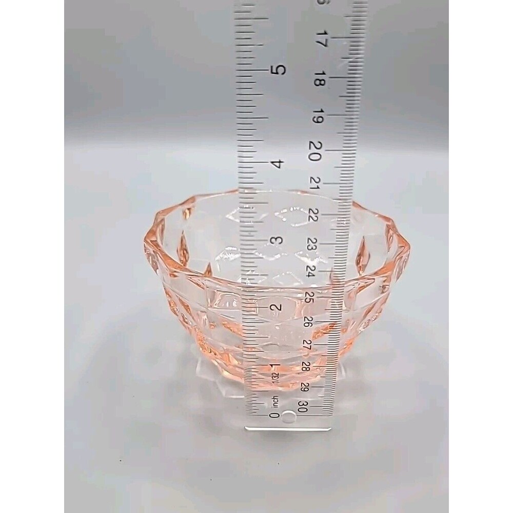 Vintage Jeannette Pink Depression Glass Cubist 4.25 Inch Bowl - Picture 8 of 9